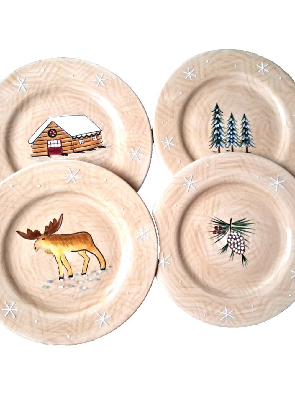 4 Salad/Desert Plates HOME "Time for Winter" 8 1/4 inch Plates